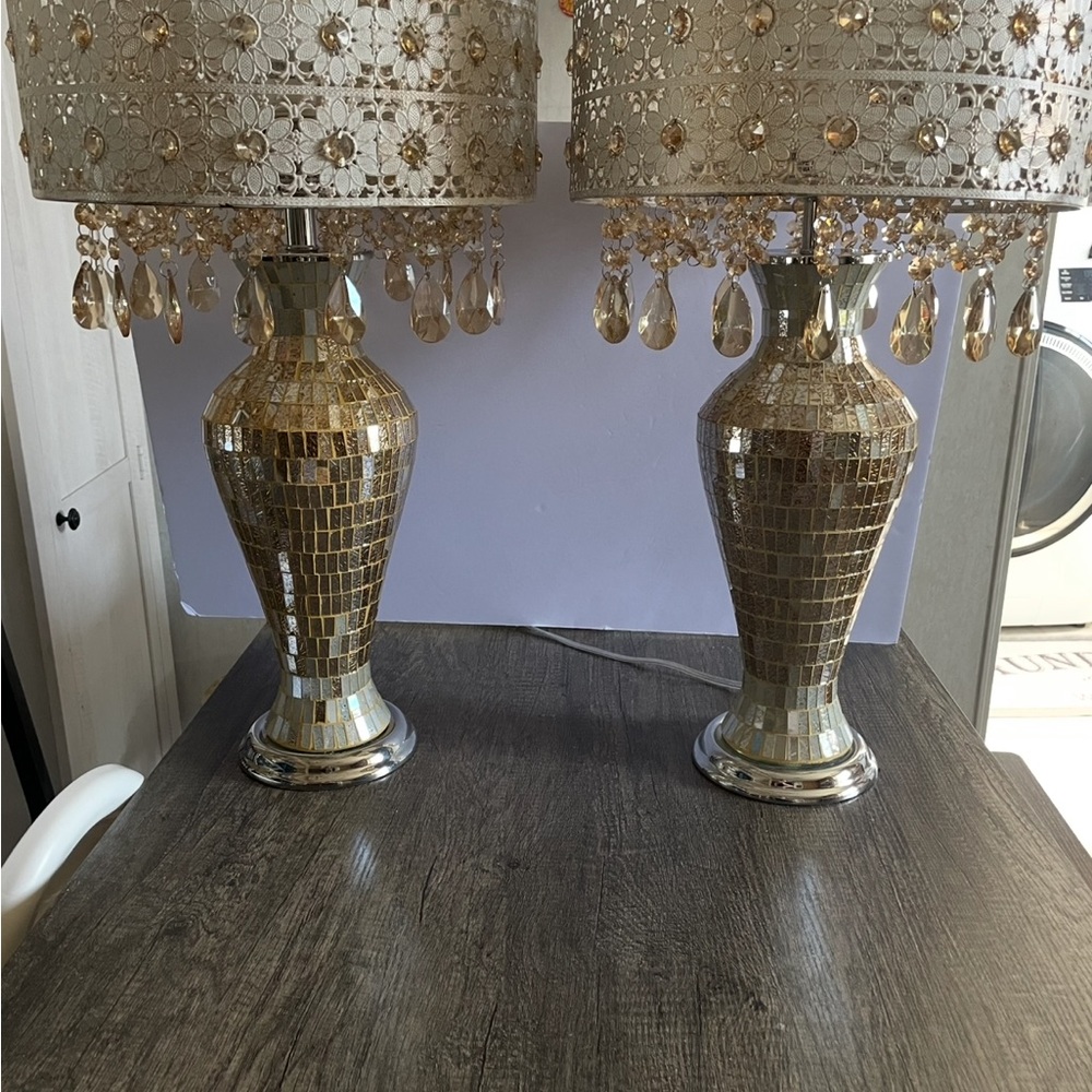 Gold Crystal Accent Decor Lamps